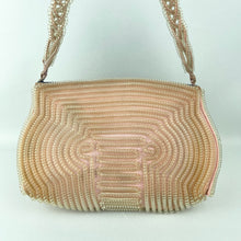 Load image into Gallery viewer, Original 1940's Clear and Pastel Pink Telephone Cord Handbag