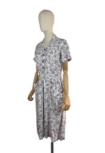 Load image into Gallery viewer, RESERVED DO NOT BUY Original 1940's CC41 Heavy Linen Novelty Print Belted Day Dress - Bust 34 35