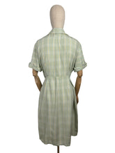 Load image into Gallery viewer, Original 1950's Linaco Plaid Cotton Day Dress in Blue, White and Yellow Check - Bust 40 42 *
