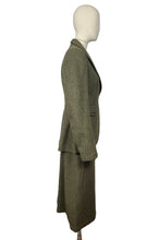 Load image into Gallery viewer, Original 1940’s Green, Brown and Cream Tweed Suit with Green Button Fastener - Bust 38