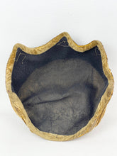 Load image into Gallery viewer, Original 1950's Padded Clam Shell Hat in Old Gold Velvet and with Sequin Trim *