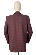 Load image into Gallery viewer, Original 1940's Red and Green Fine Check Double Breasted O'Rossen of California Wool Jacket - Bust 38 40