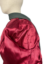 Load image into Gallery viewer, Original 1950's Women's Royal Voluntary Service Green Wool Jacket with Cherry Red Lining - Bust 38 *