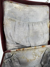 Load image into Gallery viewer, Original 1940's 1950's Burgundy Leather Travel Suitcase by Dinkie Luggage *