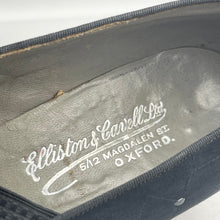 Load image into Gallery viewer, Original 1940's Black Suede Court Shoes with Pretty Stitch Detail - UK 5 5.5