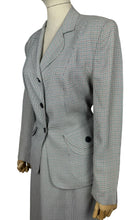 Load image into Gallery viewer, Original 1940's Red, Black and White Fine Houndstooth Check Lightweight Wool Suit - Bust 40"
