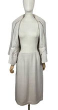 Load image into Gallery viewer, Original 1940's Beige Lightweight Wool Belted Summer Suit with Bright Red Buttons - Bust 40