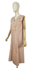 Load image into Gallery viewer, Original 1930's Brown, Mustard, Rust and White Geometric Print Cotton Apron - Great Chore Dress - Would Make A Great Summer Dress - Bust 34 35 *