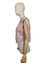 Load image into Gallery viewer, Original 1960’s Stephen Chu Hong Kong Pink and Silver Heavily Beaded Blouse with Back Zip and Fringed Hem - Bust 34 36
