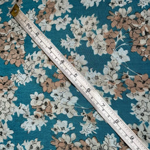 Load image into Gallery viewer, Original 1940's Fine Crepe Blue, Brown, Black and Tan Dressmaking Fabric - 34" x 96"