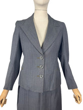 Load image into Gallery viewer, Original 1930's Single Breasted Grey Wool Pinstripe Suit - Bust 34 36