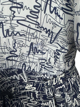 Load image into Gallery viewer, Original 1940's Volup Dress and Jacket Set in White and Navy Blue with Original Belt - Bust 44 46