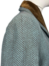 Load image into Gallery viewer, Original 1940's CC41 Brown and Blue Herringbone Wool Double Breasted Coat - Bust 36