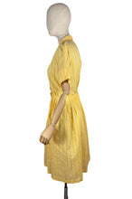 Load image into Gallery viewer, Original 1950's White and Yellow Gingham Cotton Dress - Bust 40 *