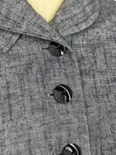 Load image into Gallery viewer, Original Late 1940's Wiley's of Kansas Textured Slate Grey Blue Cotton Suit - Bust 40