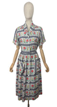 Load image into Gallery viewer, Wounded but Wearable Original Late 1940's or Early 1950's Floppy Cotton Floral Stripe Day Dress - Bust 36 *
