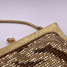 Load image into Gallery viewer, Vintage Gold Metal Mesh Bag with Snake Chain Handle and Fully Lined - Great Evening Bag *
