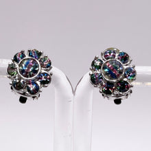 Load image into Gallery viewer, Original 1940's 1950's Teeny Iris Glass Flower Clip on Earrings