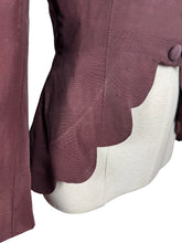 Load image into Gallery viewer, Wounded But Wearable Original 1940's Dark Brown Double Breasted Jacket with Scalloped Edge