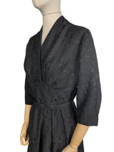 Load image into Gallery viewer, Original 1940's 1950's Classic Little Black Belted Day Dress - Bust 38 40