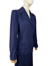 Load image into Gallery viewer, Original 1940's Navy Medium Weight Wool Suit by FORSTMANN - Bust 38 *