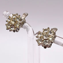 Load image into Gallery viewer, Original 1950's Clear Paste Clip-on Flower Earrings