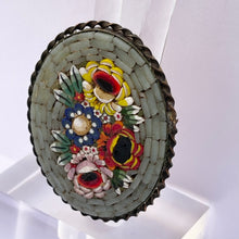 Load image into Gallery viewer, Vintage Micro Mosaic Brooch Featuring Floral Design