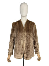 Load image into Gallery viewer, Original 1940's Faux Fur Brown Teddy Bear Edge to Edge Jacket - Bust 34 36