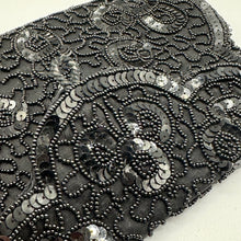 Load image into Gallery viewer, Original 1930's 1940's Black Beaded and Sequin Evening Purse - Sweet Little Bag *