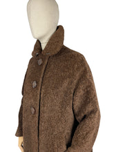 Load image into Gallery viewer, Original 1930's Dark Brown LISPAK British Alpaca Wool Coat with Huge Buttons by Barnett-Hutton - Bust 38 40