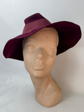 Load image into Gallery viewer, Original 1930's 1940's Burgundy Felt Fedora with Wide Grosgrain Trim