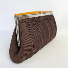 Load image into Gallery viewer, Original 1940’s Chocolate Brown Clutch Bag with Bakelite Clasp