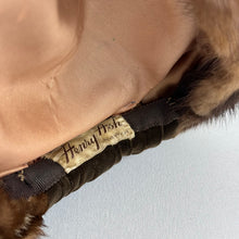 Load image into Gallery viewer, Original 1950's Brown Velvet and Real Fur Hat by Henry Ash