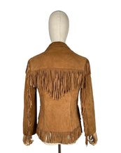Load image into Gallery viewer, Original 1950's Tan Suede Fringed Jacket by Desert Suedes of California - Bust 34 *