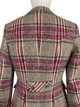 Load image into Gallery viewer, 1970’s Red, Brown and Cream Check Hacking Jacket - Bust 33 34