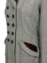 Load image into Gallery viewer, Original 1940's CC41 Brown and Blue Herringbone Wool Double Breasted Coat - Bust 36