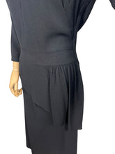 Load image into Gallery viewer, Original 1940's Kay Carter Black Crepe Floral Studded Cocktail Dress - Bust 36 *