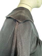 Load image into Gallery viewer, Original 1950's Heavy Black Silk Long Sleeved Dress with Pockets - Bust 34