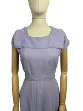 Load image into Gallery viewer, AS IS Original 1940's Lavender Purple Crepe Belted Day Dress - Bust 34 36