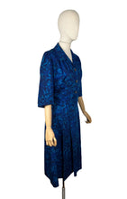 Load image into Gallery viewer, Original 1950’s Volup Blue Lightweight Wool Day Dress with Mother of Pearl Buttons - Bust 42
