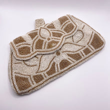 Load image into Gallery viewer, Original 1930's Heavily Beaded Evening Clutch Bag in Ivory and Faux Pearl - Pretty Vintage Purse - As Is *