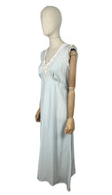 Load image into Gallery viewer, Original 1940's Ice Blue Rayon Nightdress with Lace Detail - Bust 34 36 *