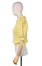 Load image into Gallery viewer, Vintage Hand Knitted Wool Jumper in Soft Yellow - Knitted from a 1940's Pattern - Bust 34 36 *