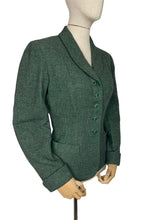 Load image into Gallery viewer, Original 1940's Green, Grey and Black Wool Tweed Jacket - Bust 38 40