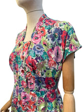 Load image into Gallery viewer, Original 1940’s Painterly Floral Dress - Petite Length - Bust 34