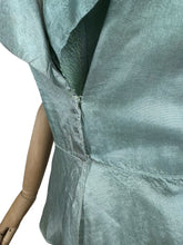 Load image into Gallery viewer, Original 1930's Pale Resida Green Evening Jacket with Gold Sequin Bow Trim - Bust 38 *