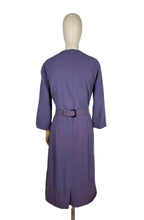 Load image into Gallery viewer, Original Volup 1950's Lavender Blue Beaded Wool Dress with Bow Belt - Bust 40 42 *