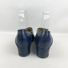 Load image into Gallery viewer, Original 1940's CC41 Blue Leather Shoes with Buckle Fastening - UK 3 3.5