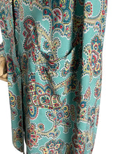 Load image into Gallery viewer, Original 1940's St Michael Cotton Smock Blouse in Turquoise, Red, Yellow and Blue - Bust 42 44 *