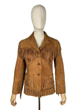 Load image into Gallery viewer, Original 1950's Tan Suede Fringed Jacket by Desert Suedes of California - Bust 34 *